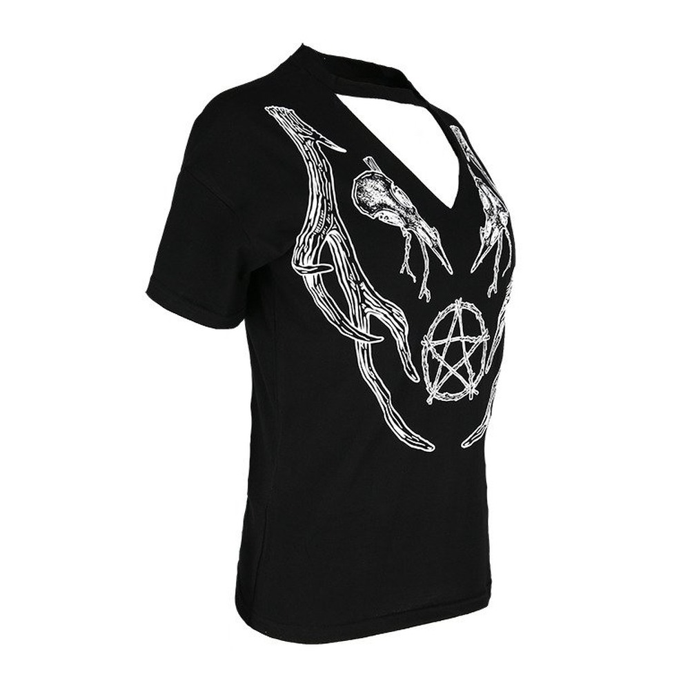 Restyle - Antlers pagan Top - Zwart